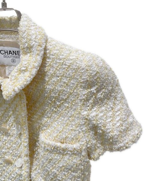 CHANEL（シャネル）CHANEL (シャネル) 96C ツイードセットアップ イエロー サイズ:36の古着・服飾アイテム
