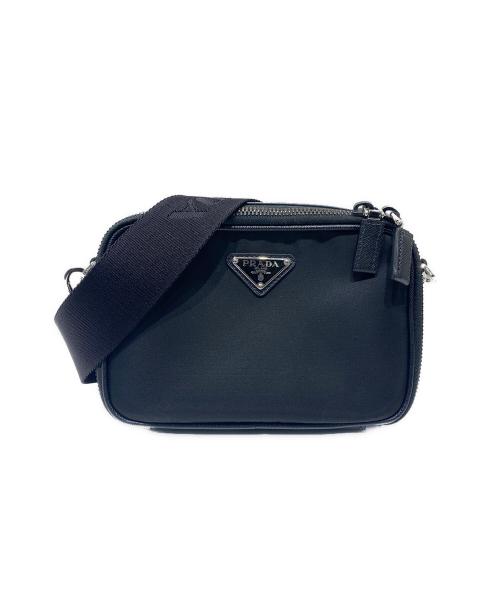 PRADA（プラダ）PRADA (プラダ) ブリック Re-Nylon xサフィアーノレザー バッグ　2VH070 ブラックの古着・服飾アイテム