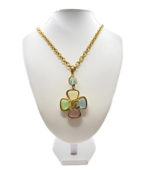 CHANEL（シャネル）CHANEL (シャネル) ココマークグリポアネックレス ゴールド×マルチカラー サイズ:-の古着・服飾アイテム