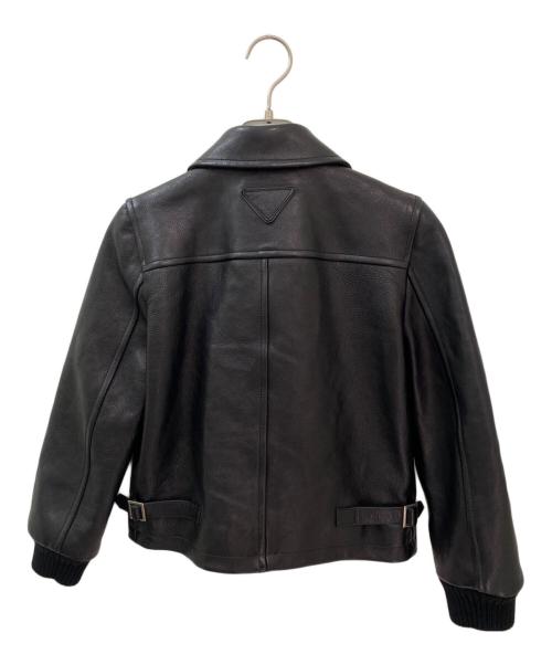 PRADA（プラダ）PRADA (プラダ) レザージャケット ブラック サイズ:36の古着・服飾アイテム