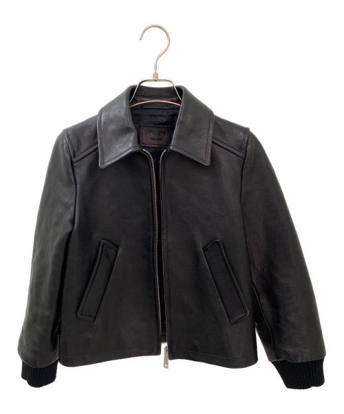 PRADA（プラダ）PRADA (プラダ) レザージャケット ブラック サイズ:36の古着・服飾アイテム