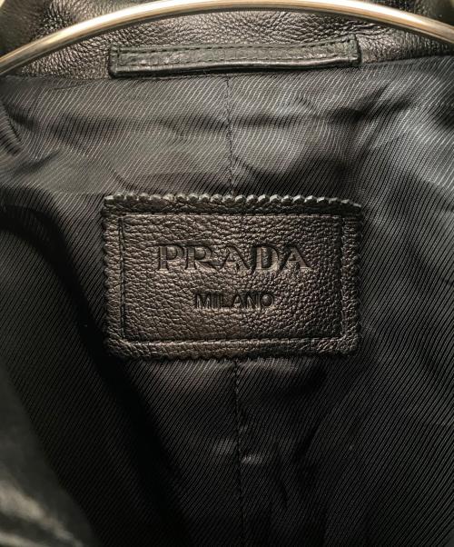 PRADA（プラダ）PRADA (プラダ) レザージャケット ブラック サイズ:36の古着・服飾アイテム