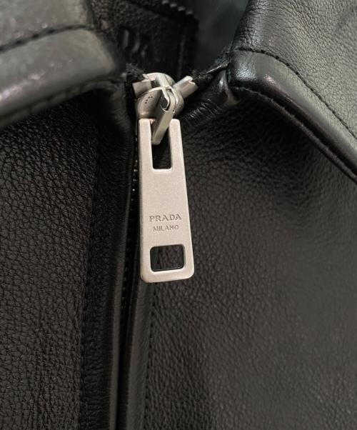 PRADA（プラダ）PRADA (プラダ) レザージャケット ブラック サイズ:36の古着・服飾アイテム