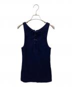 PRADAプラダ）の古着「レース付きコットンタンクトップ」｜ネイビー