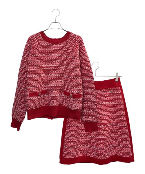 CHANEL（シャネル）CHANEL (シャネル) カシミヤセットアップ レッド サイズ:34の古着・服飾アイテム