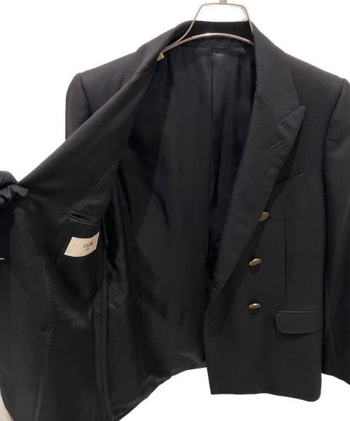 CELINE（セリーヌ）CELINE (セリーヌ) ダブルブレストロングテーラードジャケット ブラック サイズ:36の古着・服飾アイテム