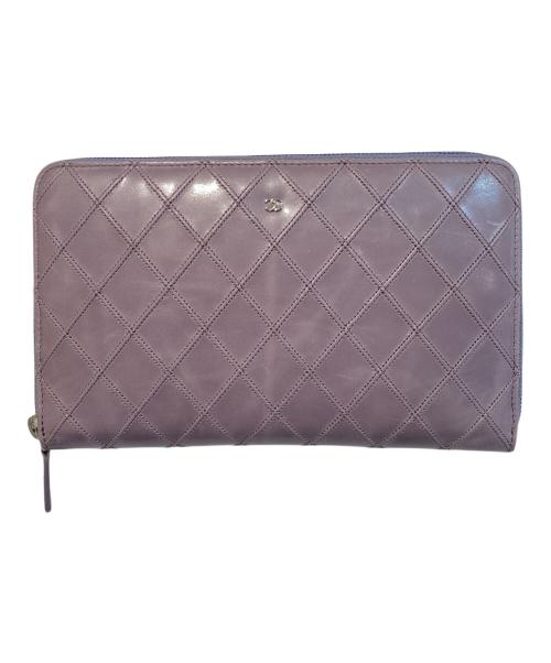 CHANEL（シャネル）CHANEL (シャネル) マトラッセロングウォレット パープルの古着・服飾アイテム
