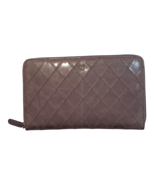 CHANEL（シャネル）CHANEL (シャネル) マトラッセロングウォレット パープルの古着・服飾アイテム