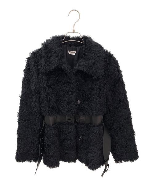 MIU MIU（ミュウミュウ）MIU MIU (ミュウミュウ) モヘアジャケット ブラック サイズ:40の古着・服飾アイテム