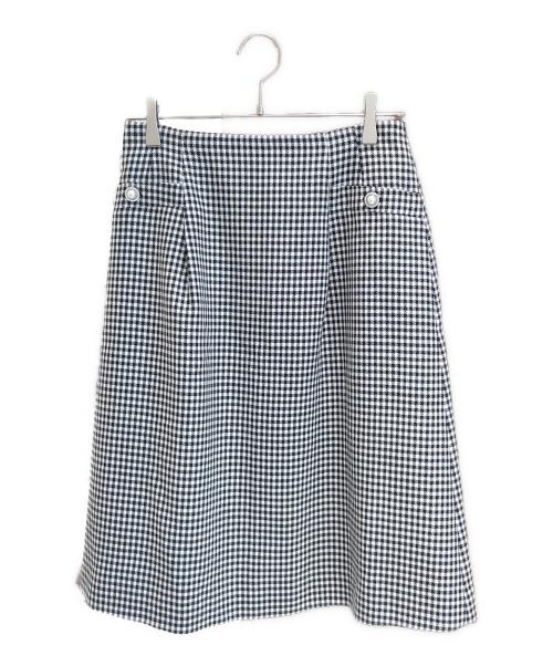 FOXEY（フォクシー）FOXEY (フォクシー) パールボタンスカート ホワイト×ブラック サイズ:40の古着・服飾アイテム