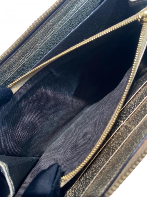 GUCCI（グッチ）GUCCI (グッチ) GGマーモント リザード ジップアラウンドウォレット ゴールドの古着・服飾アイテム