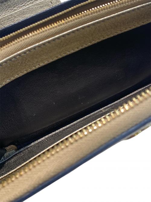 GUCCI（グッチ）GUCCI (グッチ) GGマーモント リザード ジップアラウンドウォレット ゴールドの古着・服飾アイテム