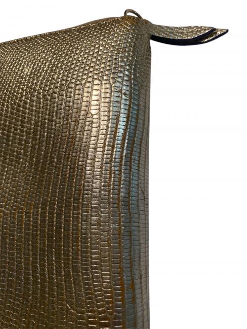 GUCCI（グッチ）GUCCI (グッチ) GGマーモント リザード ジップアラウンドウォレット ゴールドの古着・服飾アイテム