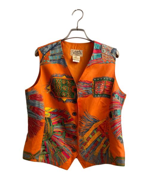 HERMES（エルメス）HERMES (エルメス) シルクベスト オレンジ サイズ:42の古着・服飾アイテム