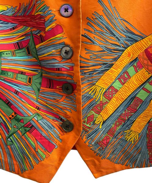 HERMES（エルメス）HERMES (エルメス) シルクベスト オレンジ サイズ:42の古着・服飾アイテム