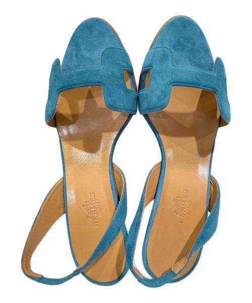 HERMES（エルメス）HERMES (エルメス) スウェードサンダル ブルー サイズ:37の古着・服飾アイテム