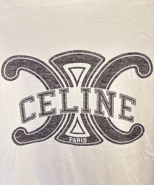 CELINE（セリーヌ）CELINE (セリーヌ)  トリオンフ プリント ルーズTシャツ ホワイト サイズ:Sの古着・服飾アイテム