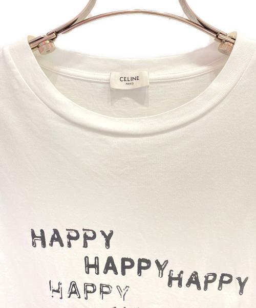 CELINE（セリーヌ）CELINE (セリーヌ) happy happyプリント入り ルーズTシャツ ホワイト サイズ:Sの古着・服飾アイテム