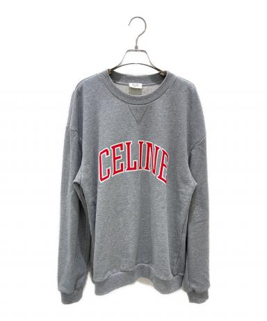 【美品】セリーヌ　ルーズ スウェットシャツ　サイズM グレー 中古・古着通販】CELINE (セリーヌ) ロゴ ルーズフィット スウェット