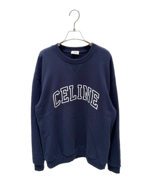 CELINE（セリーヌ）CELINE (セリーヌ) ルーズ スウェットシャツ 2Y05G670Q.07TZ ネイビー サイズ:Mの古着・服飾アイテム