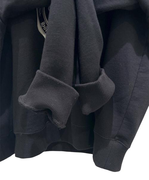 CELINE（セリーヌ）CELINE (セリーヌ) クルーネック カレッジロゴ フロッキープリントスウェット ブラック サイズ:Mの古着・服飾アイテム