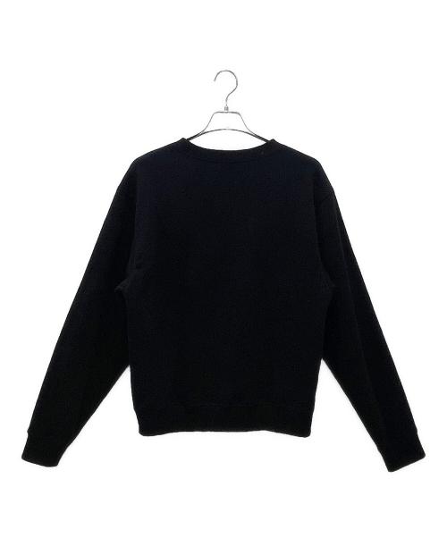 CELINE（セリーヌ）CELINE (セリーヌ) クルーネック カレッジロゴ フロッキープリントスウェット ブラック サイズ:Mの古着・服飾アイテム