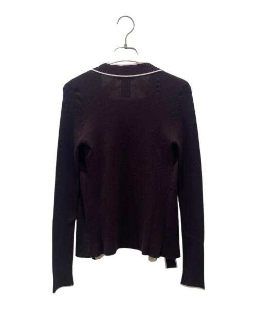 CELINE（セリーヌ）CELINE (セリーヌ) 長袖ニットカットソー ブラウン×ピンク サイズ:Mの古着・服飾アイテム