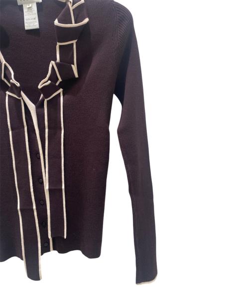 CELINE（セリーヌ）CELINE (セリーヌ) 長袖ニットカットソー ブラウン×ピンク サイズ:Mの古着・服飾アイテム