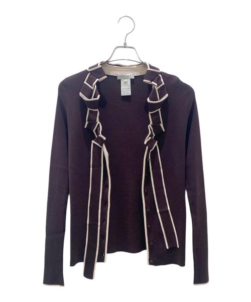 CELINE（セリーヌ）CELINE (セリーヌ) 長袖ニットカットソー ブラウン×ピンク サイズ:Mの古着・服飾アイテム