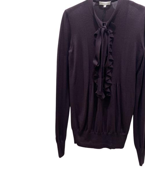 CELINE（セリーヌ）CELINE (セリーヌ) 長袖リボンブラウス パープル サイズ:Mの古着・服飾アイテム