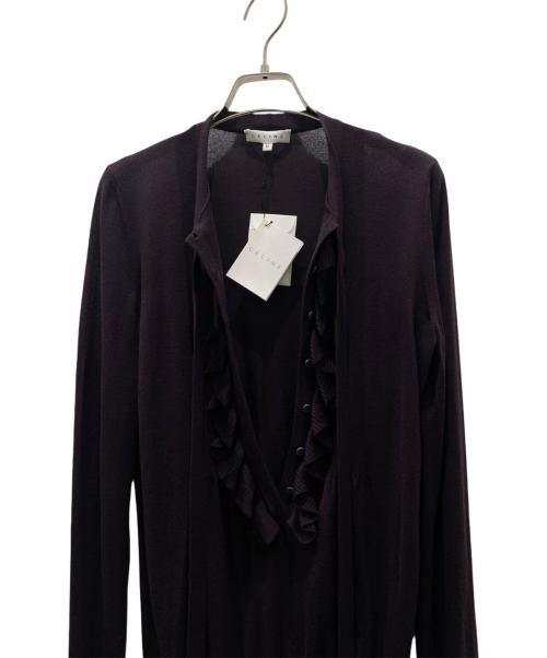 CELINE（セリーヌ）CELINE (セリーヌ) 長袖リボンブラウス パープル サイズ:Mの古着・服飾アイテム