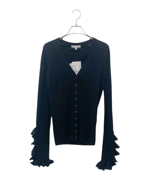 CELINE（セリーヌ）CELINE (セリーヌ) 袖フリルデザインカーディガン ブラック サイズ:Mの古着・服飾アイテム
