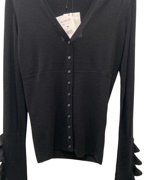 CELINE（セリーヌ）CELINE (セリーヌ) 袖フリルデザインカーディガン ブラック サイズ:Mの古着・服飾アイテム