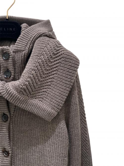 CELINE（セリーヌ）CELINE (セリーヌ) フーディーニットコート ブラウン サイズ:M 未使用品の古着・服飾アイテム