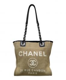 CHANEL（シャネル）の古着「ドーヴィルPM チェーン トートバッグ」｜ベージュ