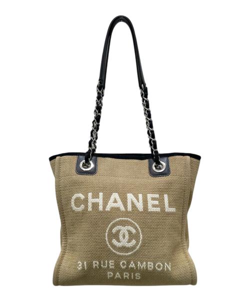 CHANEL（シャネル）CHANEL (シャネル) ドーヴィルPM チェーン トートバッグ ベージュ サイズ:PMの古着・服飾アイテム