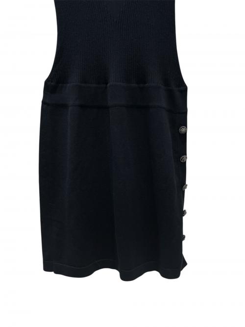 CHANEL（シャネル）CHANEL (シャネル) P37 ココマーク半袖ニットワンピース ブラック サイズ:34の古着・服飾アイテム