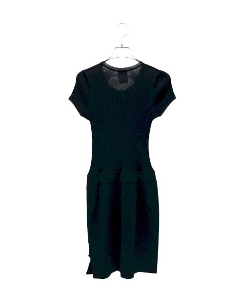 CHANEL（シャネル）CHANEL (シャネル) P37 ココマーク半袖ニットワンピース ブラック サイズ:34の古着・服飾アイテム