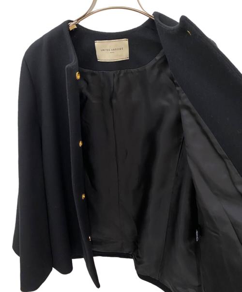 UNITED ARROWS（ユナイテッドアローズ）UNITED ARROWS (ユナイテッドアローズ) ショートケープコート ブラック サイズ:38の古着・服飾アイテム