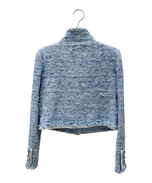 CHANEL（シャネル）CHANEL (シャネル) P50 ツイードジャケット スカイブルー サイズ:34の古着・服飾アイテム