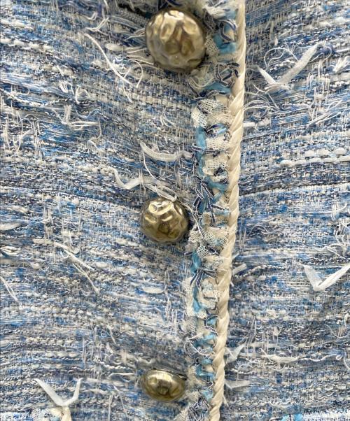 CHANEL（シャネル）CHANEL (シャネル) P50 ツイードジャケット スカイブルー サイズ:34の古着・服飾アイテム