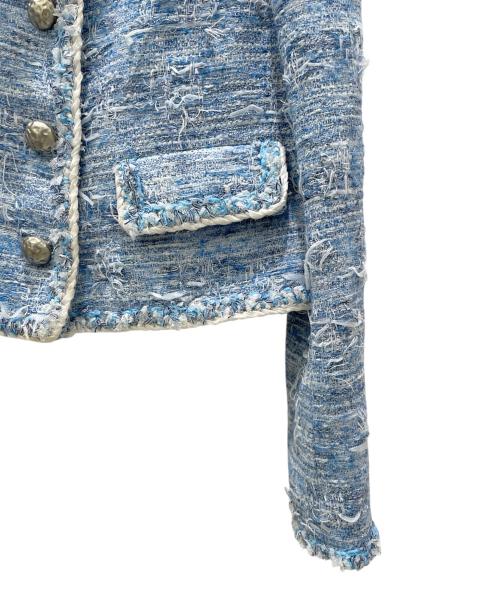 CHANEL（シャネル）CHANEL (シャネル) P50 ツイードジャケット スカイブルー サイズ:34の古着・服飾アイテム
