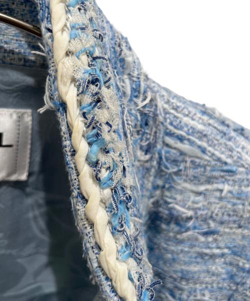 CHANEL（シャネル）CHANEL (シャネル) P50 ツイードジャケット スカイブルー サイズ:34の古着・服飾アイテム