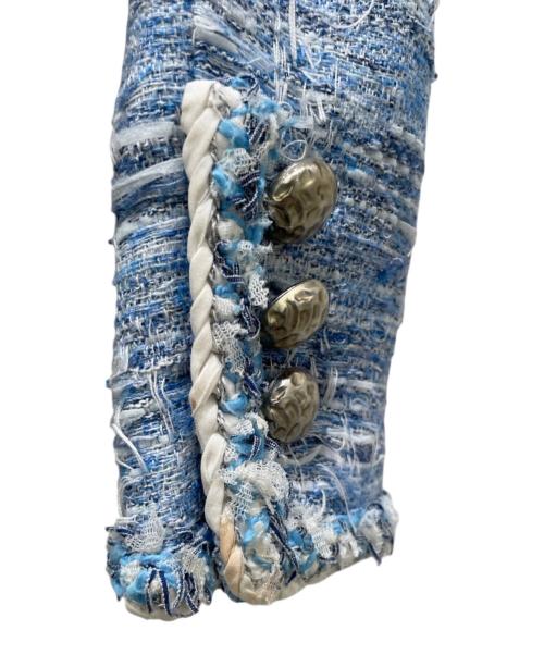 CHANEL（シャネル）CHANEL (シャネル) P50 ツイードジャケット スカイブルー サイズ:34の古着・服飾アイテム