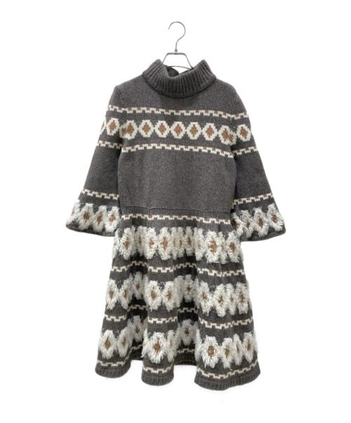 CHANEL（シャネル）CHANEL (シャネル) ニットワンピース　P62588K48050 チャコールグレー サイズ:38の古着・服飾アイテム
