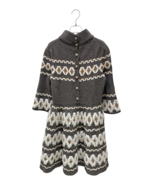 CHANEL（シャネル）CHANEL (シャネル) ニットワンピース　P62588K48050 チャコールグレー サイズ:38の古着・服飾アイテム