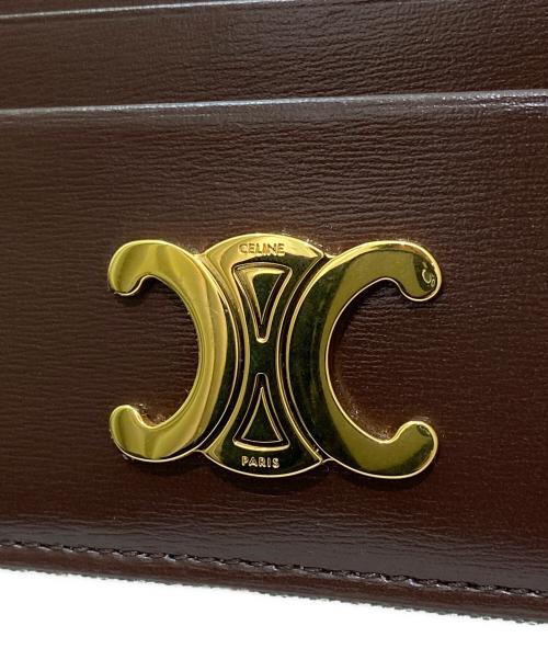 CELINE（セリーヌ）CELINE (セリーヌ) トリオンフ カードホルダー ブラウンの古着・服飾アイテム