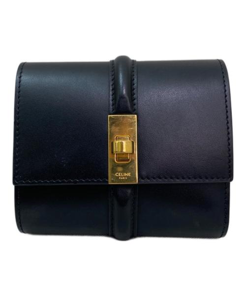 CELINE（セリーヌ）CELINE (セリーヌ) スモール トリフォールドウォレット 16 ブラックの古着・服飾アイテム