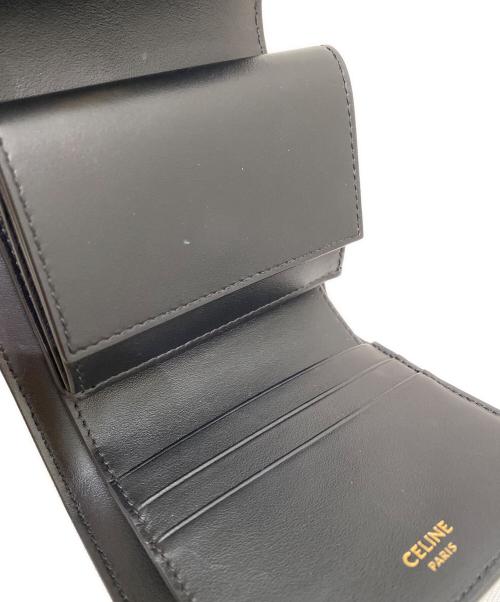 CELINE（セリーヌ）CELINE (セリーヌ) スモール トリフォールドウォレット 16 ブラックの古着・服飾アイテム