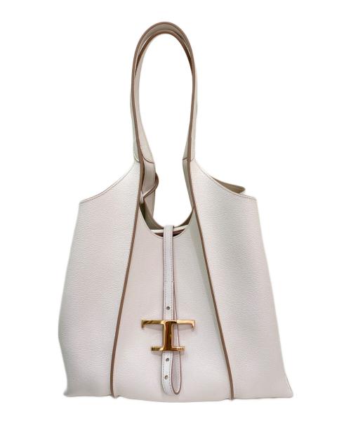 TOD'S（トッズ）TOD'S (トッズ) T TIMELESS トートバッグ ホワイトの古着・服飾アイテム